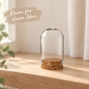 Glasdom Mini, Ø4 ×6 cm – leerer Glasdom auf heller Fensterbank
