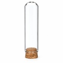 Glasdom Mini, Ø2 ×7 cm – leerer Glasdom mit Korksockel auf weißem Hintergrund