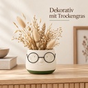 Blumentopf mit Gesicht und Brille Grün, Grün, Ø 8.5 cm, H 6.5 cm – in einer zweiten Verwendung