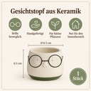 Blumentopf mit Gesicht und Brille Grün, Grün, Ø 8.5 cm, H 6.5 cm – Eigenschaften im Überblick