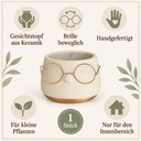 Blumentopf mit Gesicht und Brille Gold, Gold, Ø 8.5 cm, H 6.5 cm – Eigenschaften im Überblick
