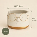 Blumentopf mit Gesicht und Brille Gold, Gold, Ø 13.5 cm, H 10.5 cm – Maße und Liefermenge auf einen Blick