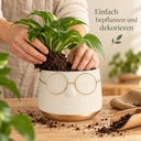 Blumentopf mit Gesicht und Brille Gold, Gold, Ø 16 cm, H 11.5 cm – in einer zweiten Verwendung