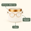 Blumentopf Harry mit Gesicht und Brille Gold, Gold, Ø 7.5 cm, H 7 cm – Eigenschaften im Überblick
