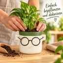Blumentopf Harry mit Gesicht und Brille Grün, Grün, Ø 12 cm, H 11.5 cm – in einer zweiten Verwendung