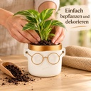Blumentopf Harry mit Gesicht und Brille Gold, Gold, Ø 12 cm, H 11.5 cm – in einer zweiten Verwendung