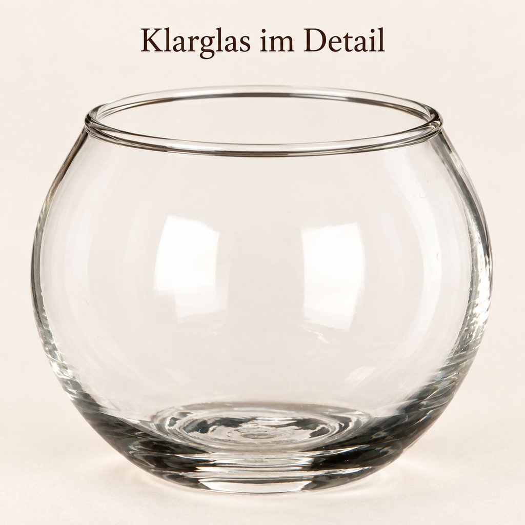 Kugelglas, Klar, Ø 6.7 cm, H 5.3 cm – Nahaufnahme der Oberfläche