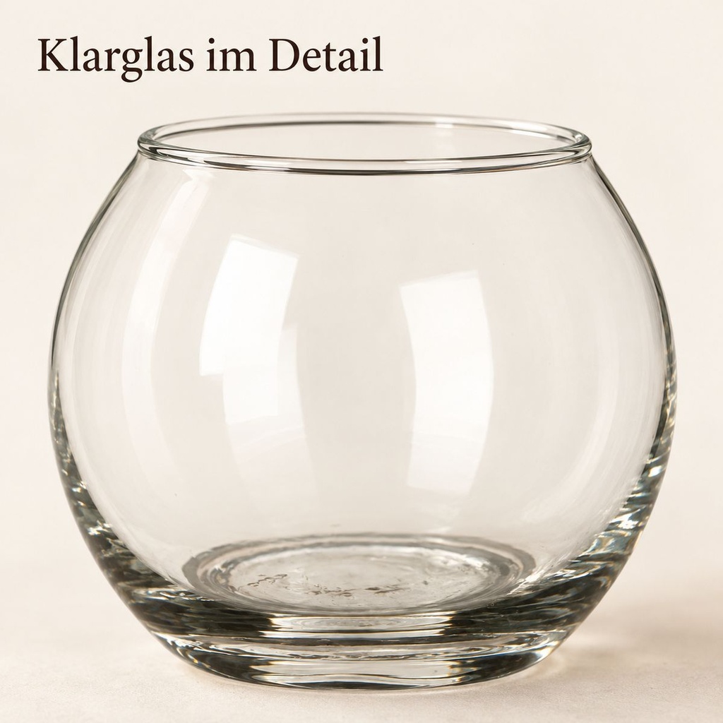 Kugelglas, Klar, Ø 8 cm, H 7 cm – Nahaufnahme der Oberfläche