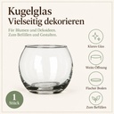 Kugelglas, Klar, Ø 8 cm, H 7 cm – Eigenschaften im Überblick