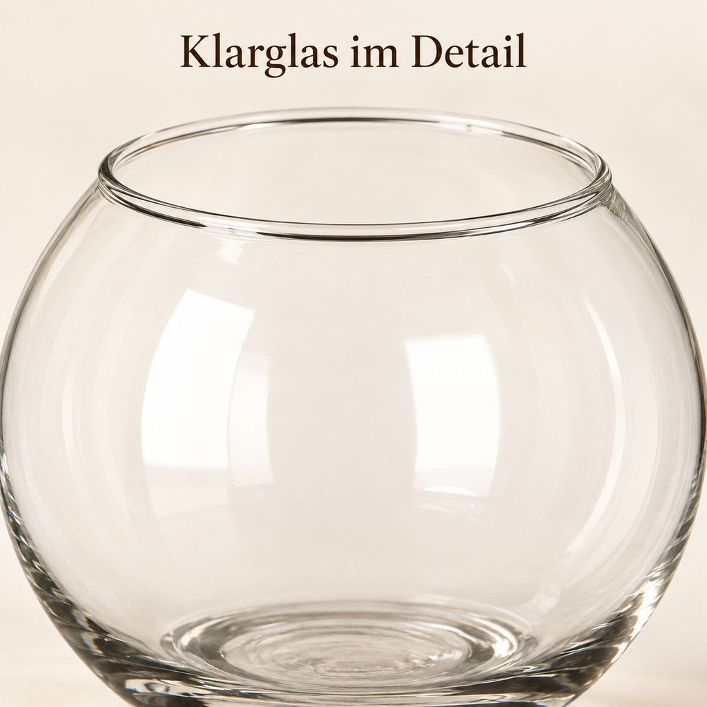 Kugelglas, Klar, Ø 10 cm, H 8 cm – Nahaufnahme der Oberfläche