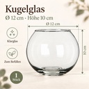 Kugelglas, Klar, Ø 12 cm, H 10 cm – Maße und Liefermenge auf einen Blick