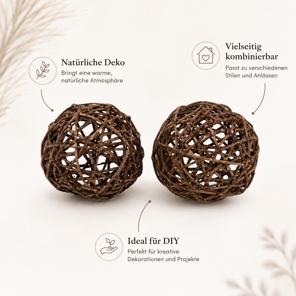 Brunch Ball Natur 2 Stück 12 cm Rattanku 2