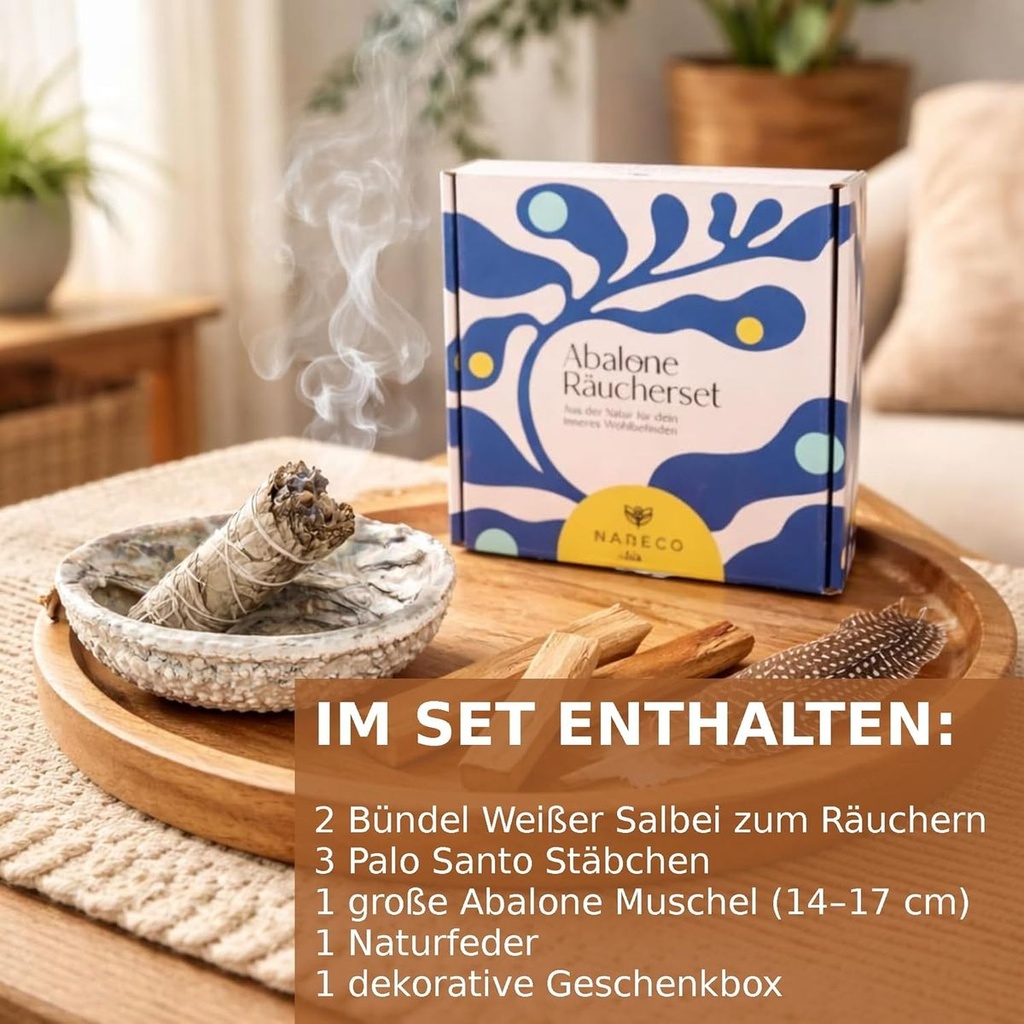 5919--Premium-Raeucherset--Weisser-Salbei-und-Palo-Santo-zum-Raeuchern--Meditation-mit-Abalone-Muschel-14---17-cm--Feder-und-Geschenkbox--Spirituell-Yoga-Ritual--energetische-Reinigung-u_1.jpg