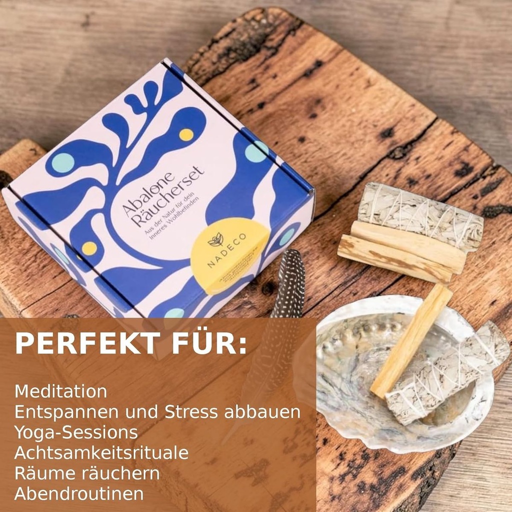 5919--Premium-Raeucherset--Weisser-Salbei-und-Palo-Santo-zum-Raeuchern--Meditation-mit-Abalone-Muschel-14---17-cm--Feder-und-Geschenkbox--Spirituell-Yoga-Ritual--energetische-Reinigung-u_3.jpg