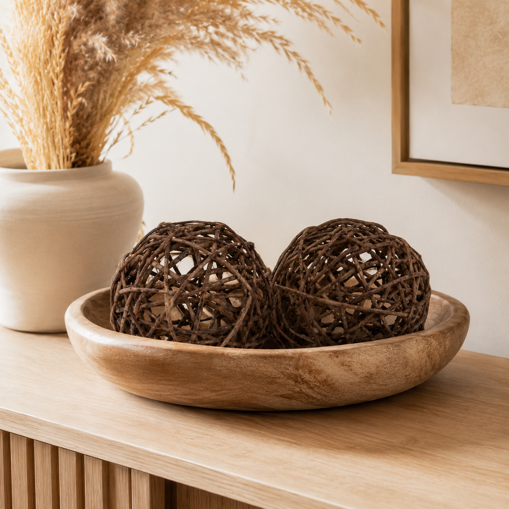 Brunch Ball Natur 2 Stück 12 cm Rattanku 3