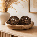 Brunch Ball Natur 2 Stück 12 cm Rattanku 3