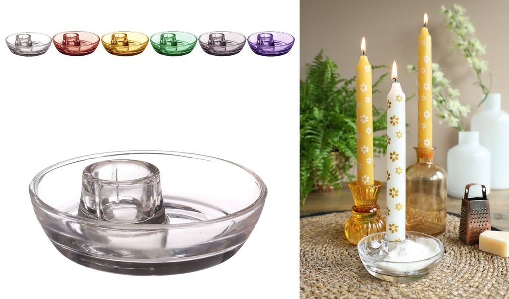 Glas Kerzenhalter "Mia" mit kleiner Deko 2