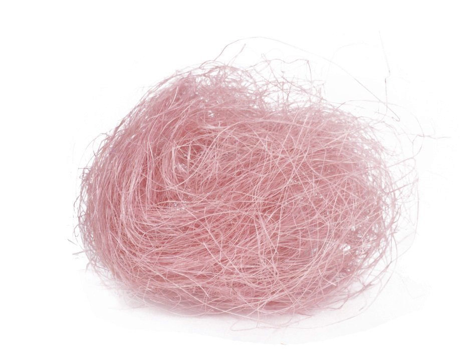 Flachshaar in Rosa, verpackt im Beutel mit 250g | Sisalwatte | Sisal-Wolle
