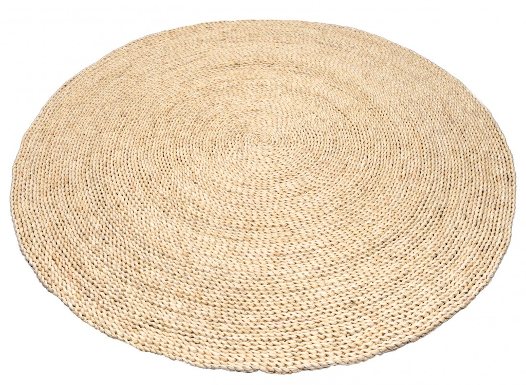 Strohteppich rund 60 cm Maisstroh schlicht Naturteppich Boho Wanddeko Natur
