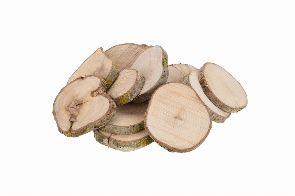 Holunder Holzscheiben 400 g Ø 2-8 cm Baumscheiben Astscheiben mit Rinde Basteln