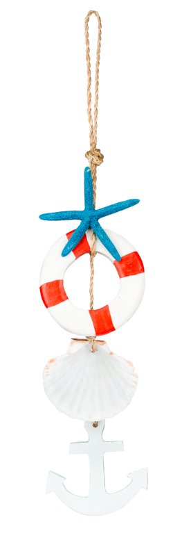 Fensterhänger Maritim ca. 65 cm Anker Seestern Jakobsmuschel Rettungsring Deko
