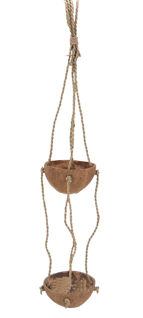 Blumenampel mit 2 Kokos Becher, ca. 75 cm