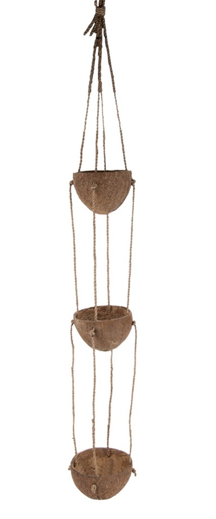Blumenampel mit 3 Kokos Becher, ca. 100 cm