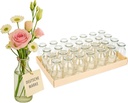 32x Glasflaschen Mini Vasen Deko Hochzeit Vintage Tischdeko Blumen DIY Glas