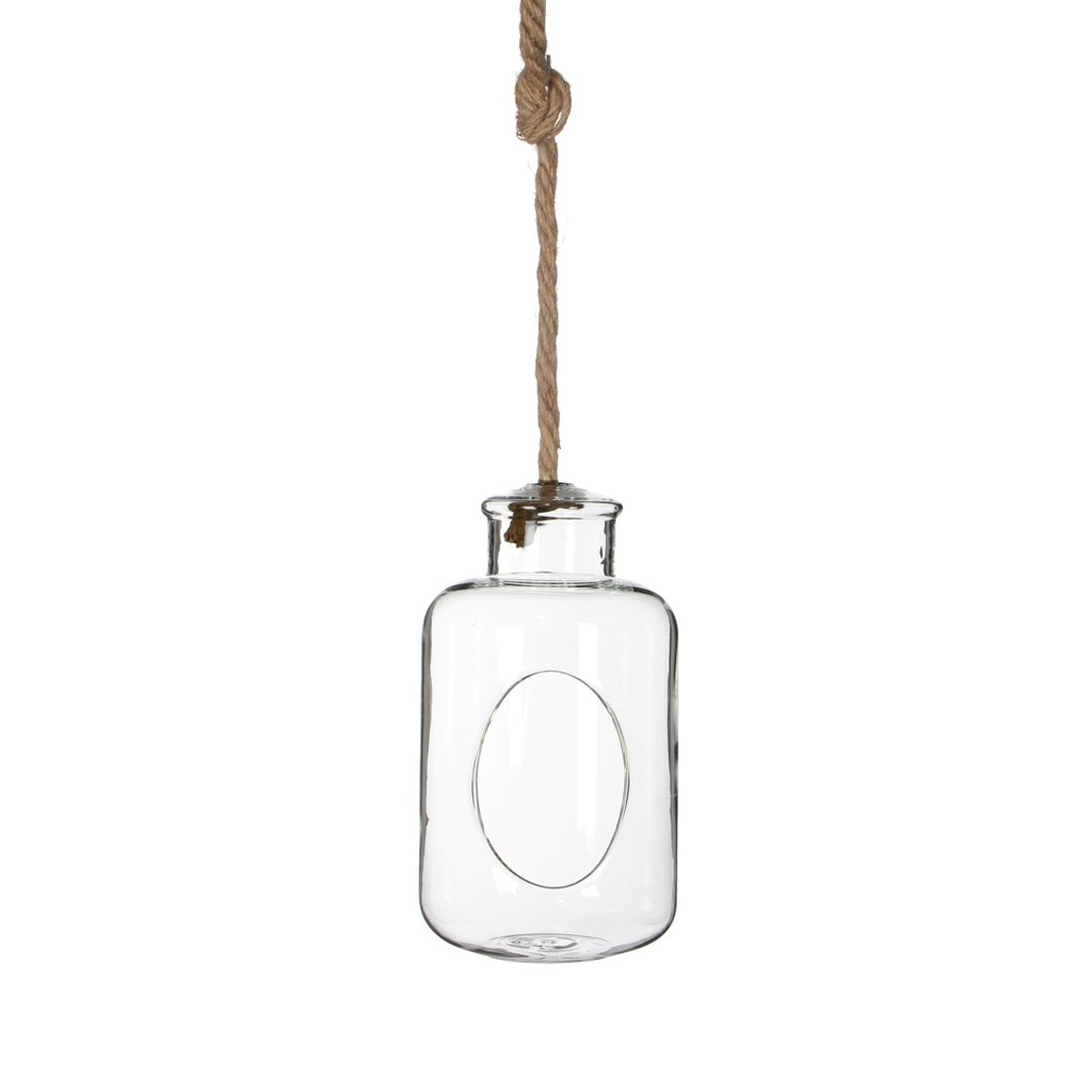 Pflanzenglas Deko Flasche zum Hängen h. 21cm Ø12cm