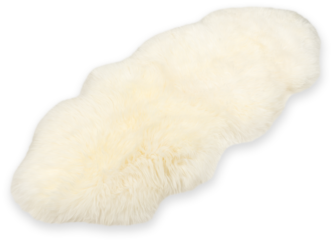 Schaffell naturweiß  eineinhalb ca. 135cm | Lammfell