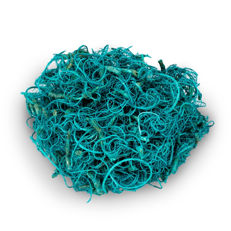 Curly Moos aquamarin ca. 50 g Dekomoos Tamarindenfaser Basteln Floristik Deko