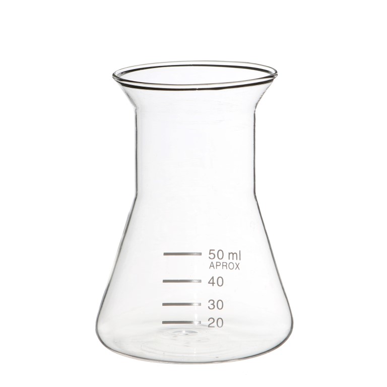 Glasvase Erlenmeyerkolben h. 11cm Ø 8cm