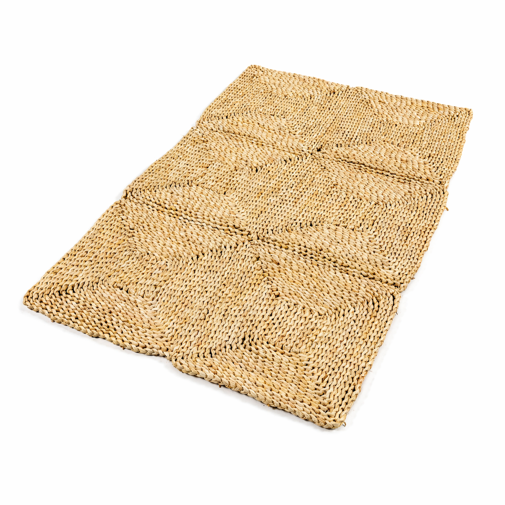 Maisstrohteppich 60 x 90 cm Naturfaserteppich Bettvorleger Boho Teppich