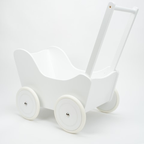 Holz-Puppenwagen "Lotti", mit gummierten Holzrädern, für Kinder von 1 – 6 Jahren