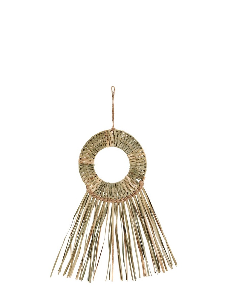 Boho-Wanddeko aus Dekogras, Maße ca. 39x18cm | Seegras-Wanddeko