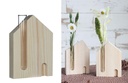 Holz-Haus mit kleiner Glasvase 10 x 3 x 14 cm | Deko Vase | Dekovase mit Holzständer | Holz-Vase  | Holz-Haus Vase | Tischdeko