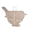 Holz-Vogel mit kleiner Glasvase 18 x 2,8 x 13,5 cm | Deko Vase