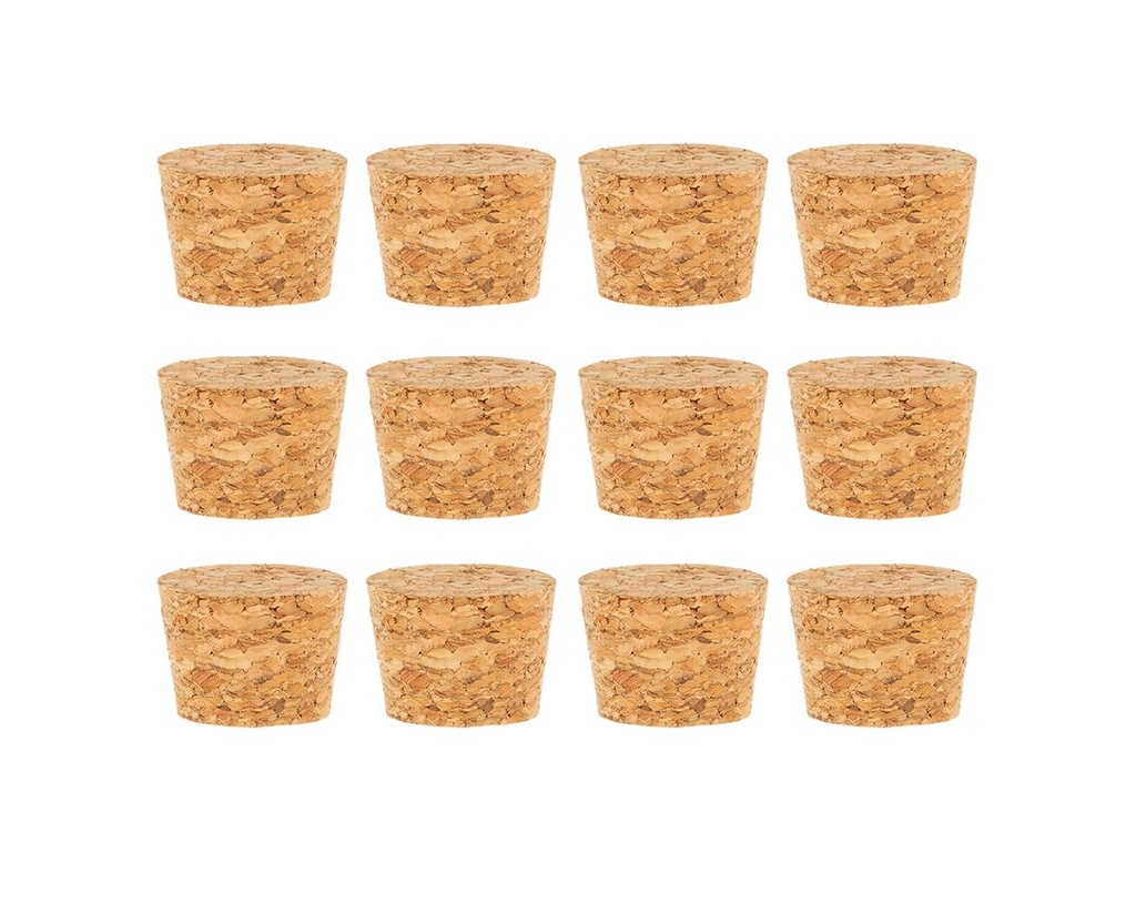 Naturkorken  Ø 21/14 h.15 mm, verpackt mit 12 Stück, für Reagenzgläser mit einem Durchmesser von 2cm