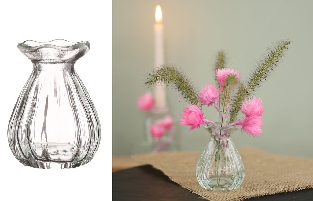 Kleine Glasvasen "Fleur", 4 Stück, Höhe 9cm Ø 7cm