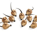 Holzmäuse 10er Set ca. 4 cm Deko Mäuse Holz Geldgeschenk Hochzeit Gastgeschenk
