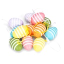 12x Ostereier zum Aufhängen – Deko Eier aus Kunststoff 6 cm – Osterdeko für Zweige, Osterstrauch & Garten – Frühlingsdeko in verschiedenen Designs & Farben