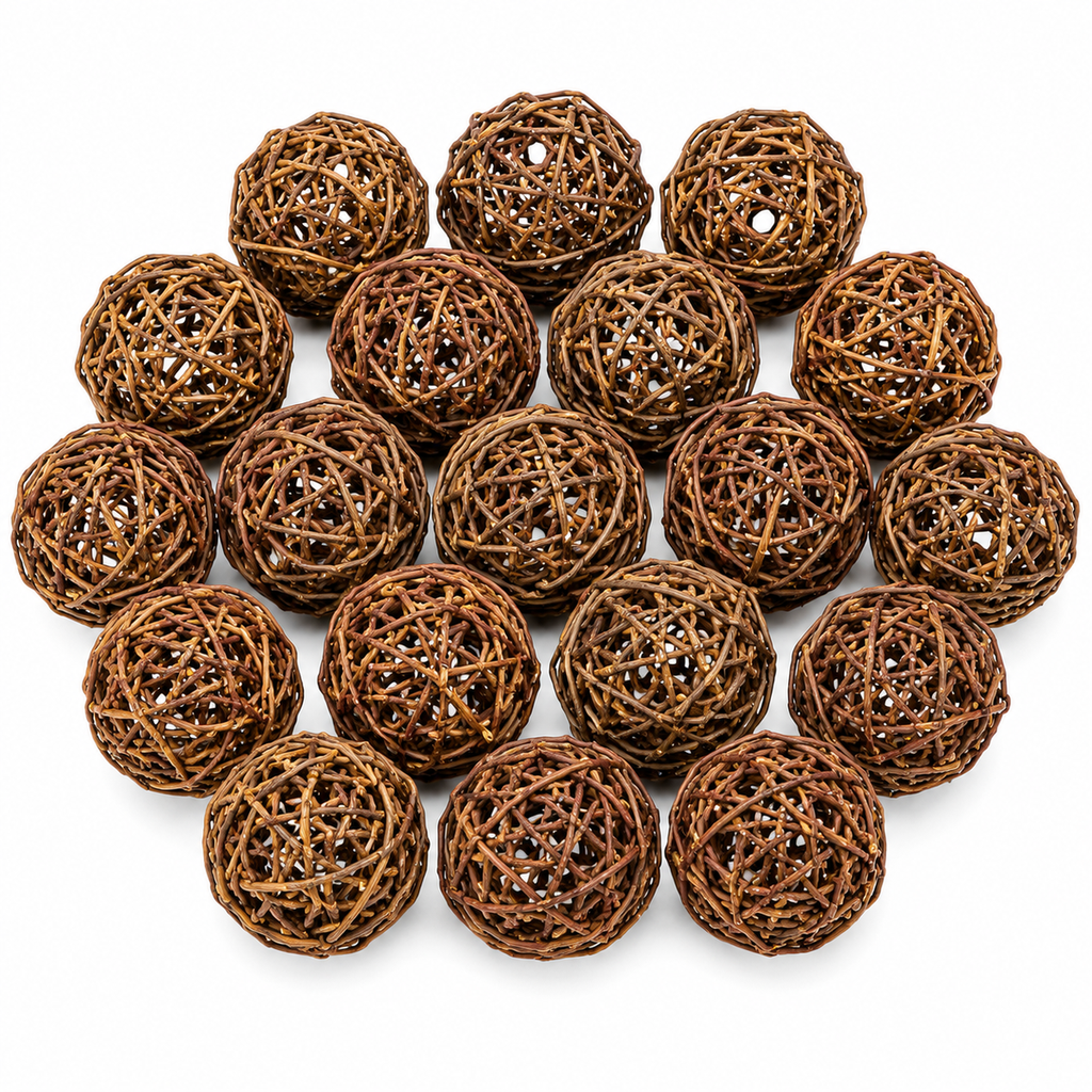 Brunch Ball Natur 6 cm 20 Stück Rankenkugeln Dekokugeln Weidenkugeln Basteln