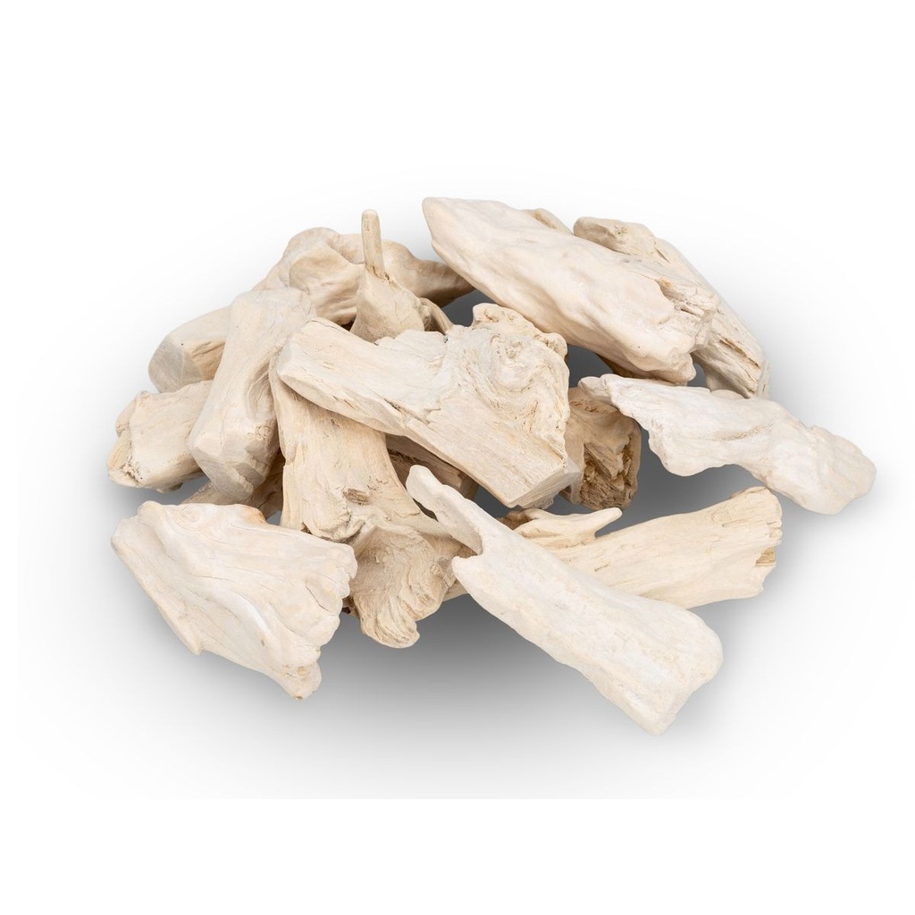 Treibholz gebleicht 1 kg 8-10 cm ca. 30-50 Stk Teak Dekoholz weiß maritim Deko