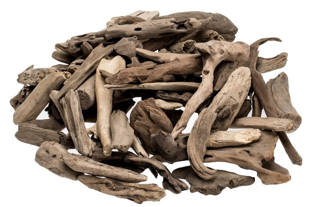 Treibholz naturbelassen 0,5 kg im Netz Schwemmholz Driftwood Basteln Deko Natur
