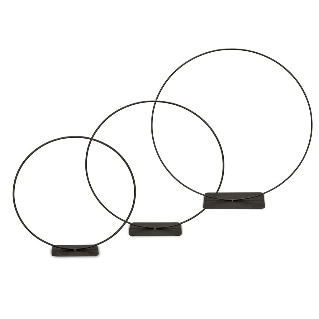 Metallring schwarz mit Fuß 25 30 40 cm Dekoring Trockenblumen Hoop Tischdeko