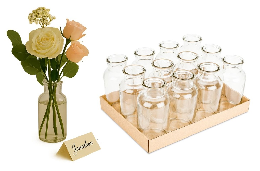 Apothekerflaschen, Packung mit 12 Stück, Maße ca. 16x8cm, ca. 600ml | Deko-Glasflaschen