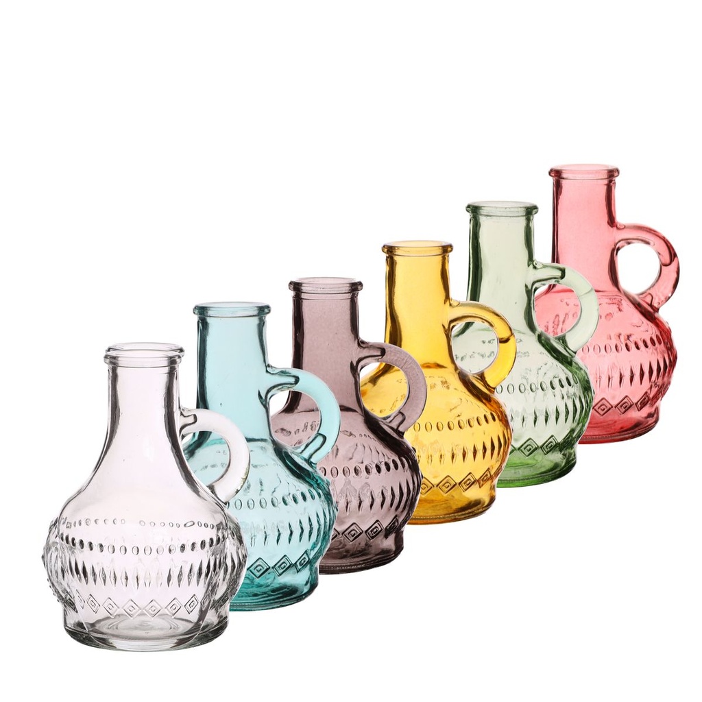 Glasvase klein 'Lille' 10 cm, elf Farben und Korken-Set Deko Natur Naturdeko