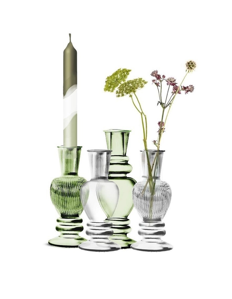 Glasflasche "Venice", Set mit 2 Stück,  Höhe 11,3cm, Durchmesser 5cm, viele Farben zur Auswahl | Glasvase