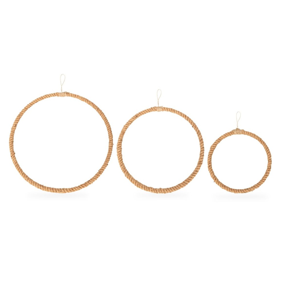 Metallring Jute umwickelt Ø 25 bis 50 cm Drahtring Basteln Makramee Boho Kranz