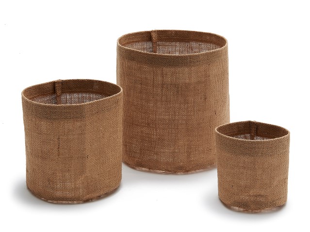 Jute-Übertopf, rund, mit Ø von 10, 15 und 20 cm erhältlich | Pflanzentopf aus Jute